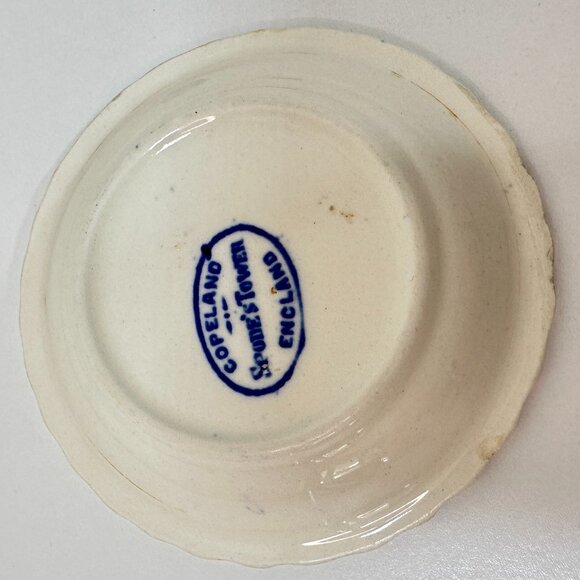 VTG Copeland Spode Tower Blue/White Butter Pat Mini Trinket Plate 3 -1/8"x 3/4" - Picture 5 of 7